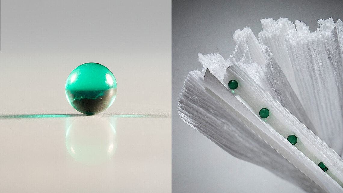 Flavor capsules are inserted into the cigarette filter during the manufacturing process through a specialized machine.