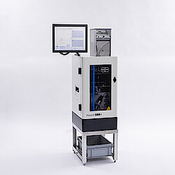 The OMI+ is a compact test station and used to quickly measure various criteria in production 